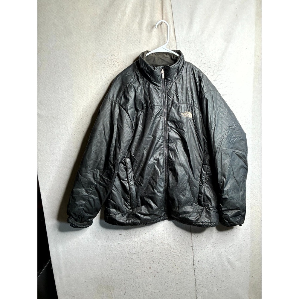 The North Face Mens Black Puffer Jacket Lined Full Zip Casual Outdoor 2XL